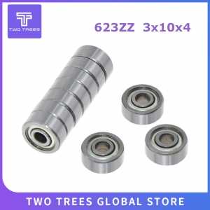 10PCS/lot Flange Ball Bearing 623zz 624zz 625zz Deep Groove Flanged Pulley Wheel for 3D Printers Parts