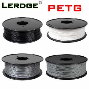 LERDGE 3D Printer PETG Filament 1.75mm 1kg Carbon fiber Transparent Solid color Natural 110℃ PETG Plastic materials Parts