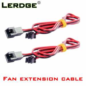 LERDGE 3D Printer Parts Fan extension cable  1M Wire And 2M Length Connection Line 2pin xh2.54 Female Male Connector 2PCS