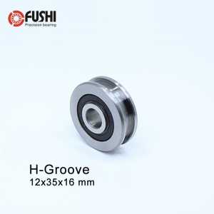 H Groove Bearing ( 2PCS ) 12*35*16 mm Steel Bearing Rollers H8/2 H9/2 H10/2 H11/2 H13/2 Slide Guide Bearings U Wheel Pulley