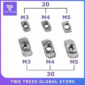 50Pcs M3/M4/M5*10*6 For 20 Series Slot T-nut Sliding T Nut Hammer Drop In Nut Fasten Connector 2020 Aluminum Extrusions HW109