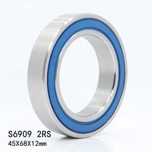 2PCS S6909RS Bearing 45*68*12 mm ABEC-3 440C Stainless Steel S 6909RS Ball Bearings 6909 Stainless Steel Ball Bearing