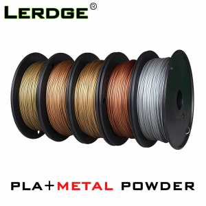 LERDGE 3D Printer PLA Metal Filament 1.75MM Metallic Material Bronze Red Copper Brass Copper Aluminum net weight 0.5KG