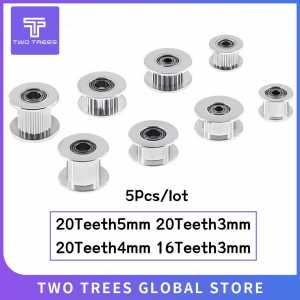 5pcs GT2 Idler Timing Pulley 16/20 Tooth Wheel Bore 3/5mm Aluminium Gear Teeth Width 6/10mm 3D Printers Parts For Reprap Part