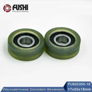 PU 6203 Polyurethane Covered Bearing 17*50*18 mm ( 2 Pcs ) Shaft 17mm PU620350-18 Urethane Cover PU6203 Bearings