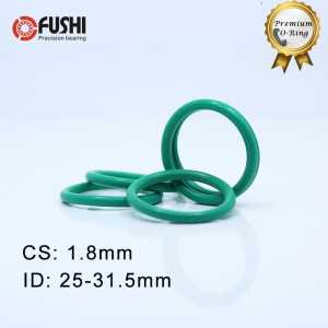 CS1.8mm FKM Rubber O RING ID 25/25.8/26.5/28/29/30/31.5*1.8 mm 100PCS O-Ring Fluorine Gasket Oil seal Green ORing