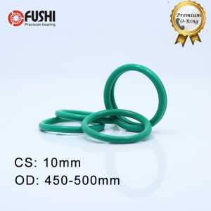 CS10mm FKM Rubber O RING OD 450/460/470/480/490/500*10 mm 1PC O-Ring Fluorine Gasket Oil seal Green ORing