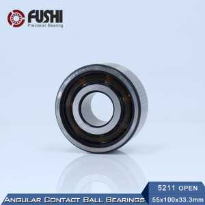 5211 OPEN Bearing 55 x 100 x 33.3 mm ( 1 PC ) Axial Double Row Angular Contact 5211 3211 3056211 Ball Bearings