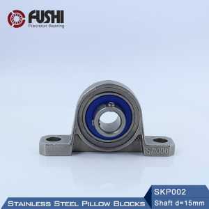 SKP002 Bearing Shaft 15mm ( 1 Pc ) SSKP002 Stainless Steel Pillow Block S KP002 15 mm Bearings