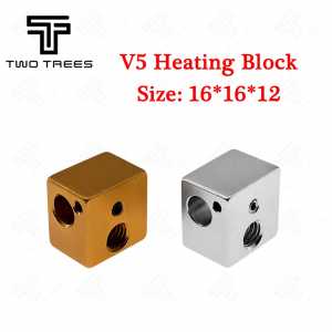 V5 Heating Aluminum Block Two Colors: Silver and Gold All-Metal Hot end Heating plate 16*16*12mm For 3D Printer v5  Heater block
