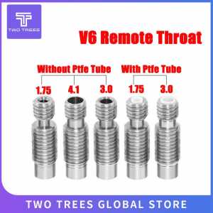 5Pcs Stainless Steel V6 Throat Bowden Tube Long Thread For 1.75mm 3mm Filament 3D Printers Parts Full Metal Part Bore 4.1mm