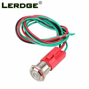 LERDGE 3D Printer Power Supply Supervision Accessories Metal Button Switch Self-reset ring green led light power symbol 12V 24V