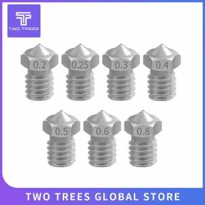 5pcs/lot V5 V6 Stainless steel Nozzle for E3D0.2/0.25/0.3/0.35/0.4/0.5/0.6/0.8mm 1.75mm Filament Threaded Brass 3D Printer Part