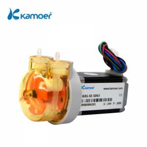 Kamoer 12V/24V KAS Small Peristaltic Dosing Water Pump with Stepper Motor, 3 Rotors, Silicone/BPT Tube