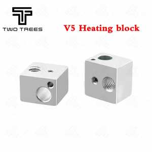 5Pcs. V5 Heating Aluminum Block Silver All-Metal Hot end Heating plate(16*16*12mm) For 3D v5 Heater block Sandblasting Oxidation