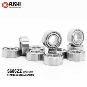 S686ZZ Bearing 6*13*5 mm ( 10PCS ) ABEC-1 440C Roller Stainless Steel S686Z S686 Z ZZ Ball Bearings