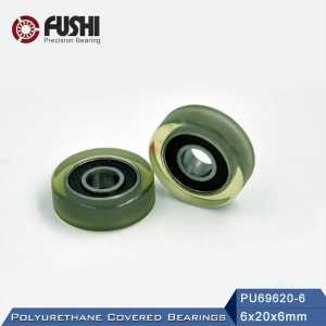PU 696 Polyurethane Covered Bearing 6*20*6 mm ( 4 Pcs ) Shaft 6mm PU69620-6 Urethane Cover PU696 Bearings