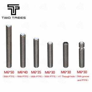 Threaded For MK8 MK9 1.75mm Filament 3D Printers Parts Tube Full Metal Part 4.1 Stainless Steel Throat Long M6 30mm 40mm