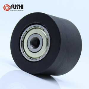 PU 635 bearing 5*30*30 mm Shaft 5mm Sliding doors Roller With Two Bearings Polyurethane Guiding Wheel Pinch Roller
