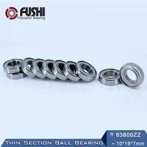 63800ZZ Bearing ABEC-5 (10PCS) 10*19*7 mm Metric Thin Section 63800Z Ball Bearings 63800 ZZ