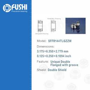 Dental Bearing SFFR144TLGZZW (4 Pcs ) ABEC-7 P4 Handpiece Turbine High Speed SFFR144 TL G ZZ W Dental Drill Bearings