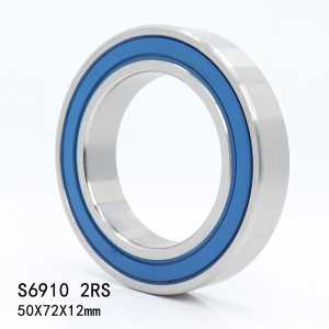 2PCS S6910RS Bearing 50*72*12 mm ABEC-3 440C Stainless Steel S 6910RS Ball Bearings 6910 Stainless Steel Ball Bearing
