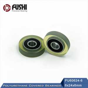 PU 606 Polyurethane Covered Bearing 6*24*6 mm ( 4 Pcs ) Shaft 6mm PU60624-6 Urethane Cover PU606 Bearings