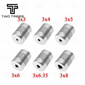 2Pcs 3D Parts Coupling CNC Motor Jaw Shaft Coupler 5mm To 8mm Flexible OD 19x25mm 3x3/4/5/6/6.35/8mm part Common Couplings size