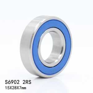 10PCS S6902RS Bearing 15*28*7 mm ABEC-3 440C Stainless Steel S 6902RS Ball Bearings 6902 Stainless Steel Ball Bearing
