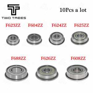 10Pcs Flange Ball Bearings F604ZZ F623ZZ F624ZZ F625ZZ F684ZZ F688ZZ 3D Printers Parts Deep Groove Pulley Wheel Aluminium Part
