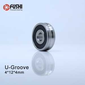 Outer Ring With U-groove Bearing 4*12*4 mm 10PCS Wire Cable Pulley Bearing Walking Heavy Pulley Crane U Groove Wheel Bearings