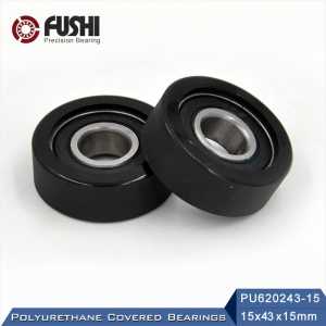 PU 6202 Polyurethane Covered Bearing 15*43*15 mm ( 2 Pcs ) Shaft 15mm PU620243-15 Urethane Cover PU6202 Bearings