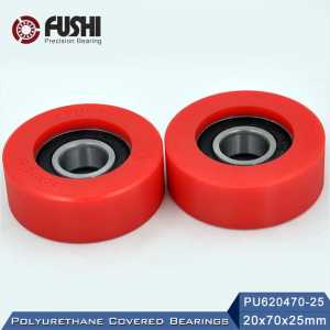 PU 6204 Polyurethane Covered Bearing 20*70*25 mm ( 2 Pcs ) Shaft 20mm PU620470-25 Urethane Cover PU6204 Bearings