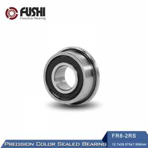 FR8-2RS Bearing 12.7x28.575x7.938mm ( 10 PCS ) ABEC-1 Miniature Flanged FR8RS Ball Bearings RI-1218RS