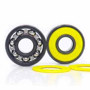 608RS Inline Skate Bearing, Grade ABEC-9 Yellow V Sealed Steel Cage 608 2RS Ball Bearings, Speed Smooth with Oil, Lot of 10 Pcs