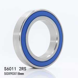 1PC S6011RS Bearing 55*90*18 mm ABEC-3 440C Stainless Steel S 6011RS Ball Bearings 6011 Stainless Steel Ball Bearing