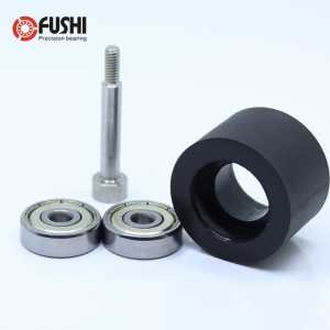 PU 635 bearing 5*35*30 mm Shaft 5mm Driven roller conveyor belt double bearing wear-resistant guide wheel for ATM
