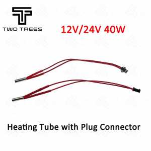 TWO TREES Heating Tube 12V/24V 40W 3D Printer Part Simple Replace Heater 1Meter length Cable Heating Pipe with Plug Connector
