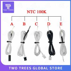 Two Trees 5pcs/lot 100K ohm NTC 3950 Thermistors Sensors with Cable 3D Printers Parts Temperature Part White 1M Line Accessories