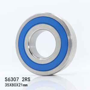 1PC S6307RS Bearing 35*80*21 mm ABEC-3 440C Stainless Steel S 6307RS Ball Bearings 6307 Stainless Steel Ball Bearing