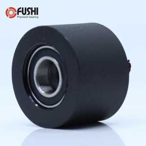 PU 698 bearing 8*35*30 mm Shaft 8mm PU Pulley Roller With Two Bearings Polyurethane Guiding Wheel for Vending machine