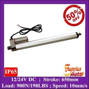 50% Discount ! 12v 650mm stroke electric linear actuator, max load 900N/ 198lbs linear motor