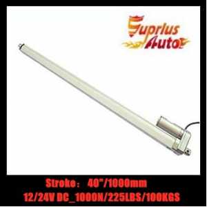 2019 Hot Sale : 40inch/1000mm (1M) stroke length 12v/24v DC linear actuator, 1000N/ 225lbs force electric linear actuator