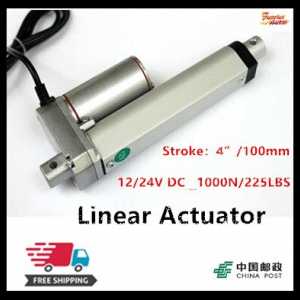 Free Shipping 4inch/100mm Mini Linear Actuator ,12/24V DC , 225LBS/100KGS/1000N Load Linear Actuator By China Post