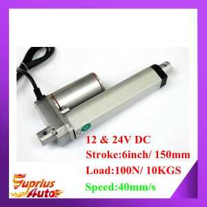 40mm/s 6inch/ 150mm Stroke, 12/ 24V DC 100N/10KGS Force Mini Linear Actuator-Model SL14