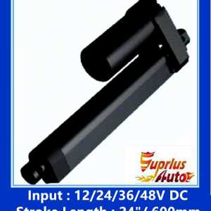 Waterproof 12 / 24V DC Electric Linear Actuator 600mm / 24in Travel 3500N / 770LBS Black Heavy Duty Linear Actuator