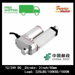 Free Shipping sell like hot cakes 12/24V DC , 2inch/50mm Linear Actuator , 225LBS/100KGS/1000N Load Linear Actuator