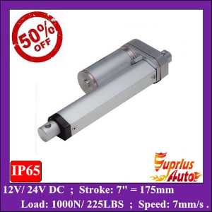 50% Discount ! 7inch (175mm) Stroke electric linear actuators, 225lbs (1000N) Max Load 12v/ 24v linear actuator