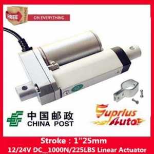 Free Shipping electric linear actuator with new stent, 10mm/s 1inch/25mm stroke 1000N/225LBS 12V DC mini linear actuator