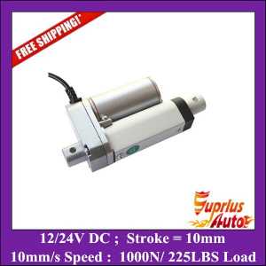 Free Shipping 10mm Stroke 12v or 24v dc super mini linear actuator with 1000N/225LBS load small electric linear actuators